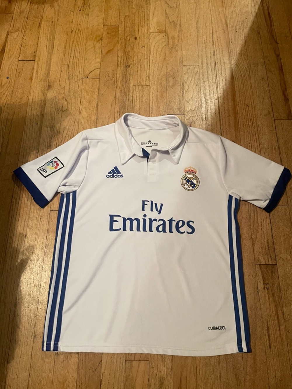 adidas White and Navy Real Madrid Home Jersey